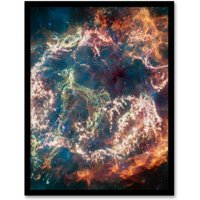 Artery8 Wall Art Print NASA James Webb Space Telescope Never-Before-Seen Details in Cassiopeia A Exploded Star Bedroom Decor Art Framed