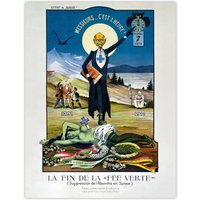 Artery8 Wall Art Print Swiss Vintage Advert Anti Absinthe Prohibition 1910 The End of the Green Fairy Pub Bar Décor Poster in Blue | Size: W12" x H16"