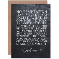 Artery8 Bible Card 1 Corinthians 10:13 He will Not Let You Be Tempted Christian Bible Verse Card