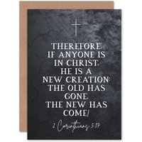 Artery8 Bible Card 2 Corinthians 5:17 Christ A New Creation Old Has Gone New Has Come Christian Bible Verse Card