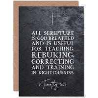 Artery8 Bible Card 2 Timothy 3:16 All Scripture is God Breathed Christian Bible Verse Card