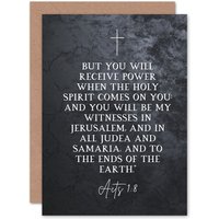 Artery8 Bible Card Acts 1:8 You Will be My Witness Christian Bible Verse Card