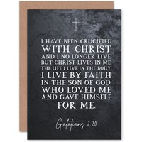 Artery8 Bible Card Galatians 2:20 Christ Lives in Me I live By Faith in the Son Of God Christian Bible Verse Card