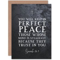 Artery8 Bible Card Isaiah 26:3 Perfect Peace They Trust In You Christian Bible Verse Card