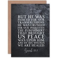 Artery8 Bible Card Isaiah 53:5 By His Wounds We Are Healed Christian Bible Verse Card