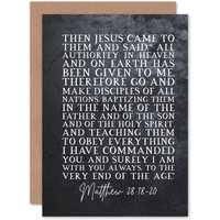 Artery8 Bible Card Matthew 28:18-20 Jesus I am with you always to the very end of the age Christian Bible Verse Card