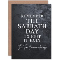 Artery8 Bible Card Ten Commandments Remember The Sabbath Christian Bible Verse Card