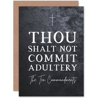 Artery8 Bible Card Ten Commandments Thou Shalt Not Commit Adultery Christian Bible Verse Card