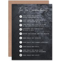 Artery8 Bible Card Ten Commandments From God Christian Bible Verse Card