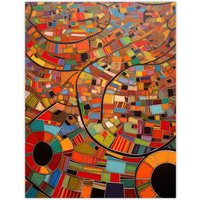 Artery8 Aerial African Abstract Africa Bright Colours Extra Large XL Wall Art Poster Print | Size: W24" x H32"