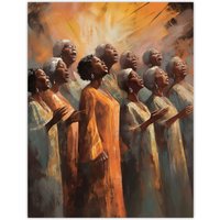 Artery8 African Country Gospel Choir Music Artwork Extra Large XL Wall Art Poster Print | Size: W24" x H32"