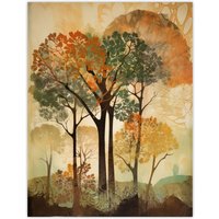 Artery8 Autumn Again By George Sinclair Earthy Vintage Trees Botanical Aesthetic Modern Painting Large Wall Art Poster Print Thick Paper 18X24 Inch