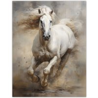Artery8 The Race By Tom French Galloping Horse Majestic Powerful Modern Unframed Wall Art Print Poster Home Decor Premium | Size: W12" x H16"