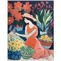Artery8 The Market By Sylvia Day Sitting Danish Pastel Aesthetic Floral Matisse Style Flowers Dutch Extra Large XL Wall Art Poster Print