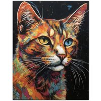 Artery8 The Cats Eyes By Amy Longford Tortoiseshell Modern Painting Heterochromia Acrylic Unframed Wall Art Print Poster Home Decor Premium