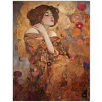Artery8 The Dreamers Gustav Klimt Inspired Portrait Of A Woman Large Wall Art Poster Print Thick Paper 18X24 Inch | Size: W18" x H24"
