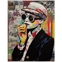 Artery8 Wall Art Print London Underground Vintage Fashion Artwork Sunglasses Advert Collage Retro Meets Pop Art Vibrant Colourful Bold Modern