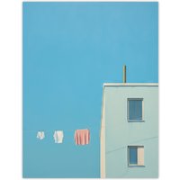 Artery8 Wall Art Print My Neighbours Pants By Amy Denver Minimalist Soft Pastel Blue Laundry Room Minimalism Simple Modern Artwork Poster