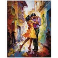 Artery8 Wall Art Print Salsa Latin Street Dance Colourful Dancing Painting Rhythm Body Energy Theatre Arts Artwork Poster | Size: W24" x H32"