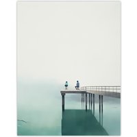 Artery8 Wall Art Print The End Of The Pier By Amy Denver Minimalist Soft Pastel Calm Minimalism Simple Modern Artwork Poster | Size: W24" x H32"