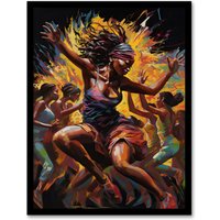 Artery8 Wall Art Print Agbadza Dance West Africa Benin Togo Ghana Rhythm Body Energy Theatre Arts Artwork Art Framed | Size: A4