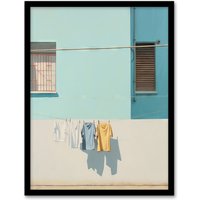Artery8 Wall Art Print Washing Day Blues (And Yellow) By Amy Denver Minimalist Soft Pastel Palette Laundry Room Minimalism Simple Modern Artwork Art