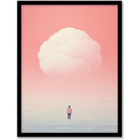 Artery8 Wall Art Print Clouded Thoughts By Amy Denver Minimalist Soft Pastel Pink Peach Minimalism Simple Modern Artwork Art Framed