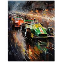 Artery8 Wall Art Print F1 Motorsport Grid Start Moody Artwork Man Cave Painting Poster | Size: W24" x H32"