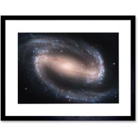 Artery8 Wall Art Print Hubble Space Astronomy Barred Spiral Galaxy NGC 1300 Blue Red Star Clusters Glowing Gas & Interstellar Dust Clouds Artwork