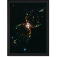 Artery8 Hubble Space Telescope Image Southern Crab Nebula Hen 2-104 Red Yellow Blue Hourglass Celestial Object Red Giant Star White Dwarf Flat Disk