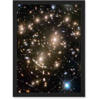 Artery8 NASA Hubble Telescope Asteroids Field Abell 370 Galaxy Asteroid Trails Framed Art Print in Black | Size: W12" x H16"