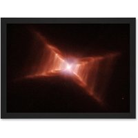 Artery8 Hubble Space Telescope Image Dying Star HD 44179 Red Rectangle Nebula w/ Rungs Of Gas & Dust Forming Ladder Like Structures Reflecting Light