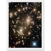 Artery8 NASA Hubble Telescope Asteroids Field Abell 370 Galaxy Asteroid Trails Framed Art Print in White | Size: A4