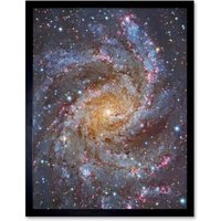 Artery8 Hubble Space Telescope Image NGC 6946 Supernova Fireworks Galaxy Subaru & Red Eclipse Star Cluster Hodge's Complex Art Print Framed Poster