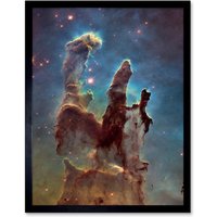 Artery8 Hubble Space Telescope Image WFC3/UVIS M16 Blue Haze 2014 The Pillars Of Creation Eagle Nebula Silhouettes Of Stars Dust & Gas Art Print