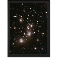 Artery8 Wall Art Print Hubble Space Astronomy Frontier Field Abell 2744 Deep Picture Of Pandora's Galaxy Cluster Evolution After Big Bang Art Framed