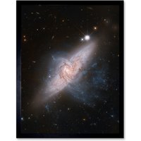 Artery8 Hubble Space Telescope Image Chance Alignment Between Galaxies Mimics A Cosmic Collision NGC 3314 Overlapping Galaxy Angle Art Print Framed