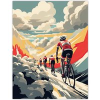 Artery8 Modern Cycle Road Race Artwork Paris Roubaix Hell Of The North Haute Route Cycling Painting Unframed Wall Art Print Poster Home Decor Premium