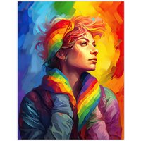 Artery8 Wall Art Print Pride In Pride LGBTQIA Rainbow Inclusive Contemporary Artwork Poster | Size: W18" x H24"