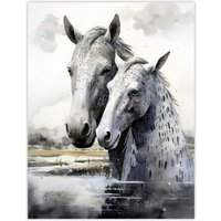 Artery8 The Kelpies Reimagined Watercolour Artwork Myth Legend Scotland Celtic Unframed Wall Art Print Poster Home Decor Premium | Size: W24" x H32"