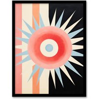 Artery8 Wall Art Print Aquarius Supernova Universe Sun Abstract Minimalist Art Framed in Black | Size: A4