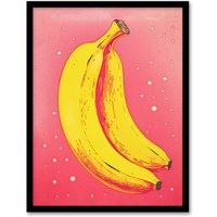 Artery8 Simple Banana Minimal Kitchen Art Print Minimalist Interior Decor Art Print Framed Poster Wall Decor in Black | Size: A4