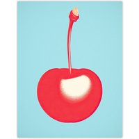 Artery8 Simple Cherry Risograph Kitchen Artwork Minimalist Interior Decor Unframed Wall Art Print Poster Home Decor Premium | Size: W12" x H16"