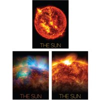 Artery8 Wall Art Print Pack of 3 NASA Our Solar System The Sun Star Solar Flares & X-Ray Image Large Poster Set