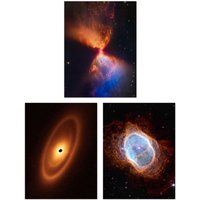 Artery8 Wall Art Print Pack of 3 NASA James Webb Images Fiery Hourglass Protostar Fomalhaut System Southern Ring Nebula Large Poster Set
