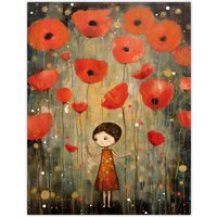 Artery8 The Poppy Dream Elegant Giant Flower Floral Oil Painting Large Wall Unframed Art Poster Print Thick Paper 18X24 Inch | Size: W18" x H24"