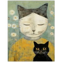 Artery8 Self Portrait When Cats Resemble Their Owners By Gillian Keenan Large Wall Unframed Art Poster Print Thick Paper 18X24 Inch