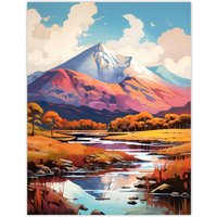 Artery8 Ben Nevis & Glen Nevis Scotland Landscape Painting Tranquil Scene Large Wall Unframed Art Poster Print Thick Paper 18X24 Inch