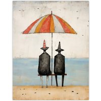 Artery8 Traffic Cone Sea View Whimsical Surreal Seaside Artwork By Rob Tidybeard Extra Large XL Unframed Wall Art Poster Print | Size: W24" x H32"