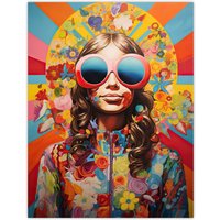 Artery8 Flower Power Fanfare Florals Maximalist Bright Bold Colourful Abstract Artwork Extra Large XL Unframed Wall Art Poster Print